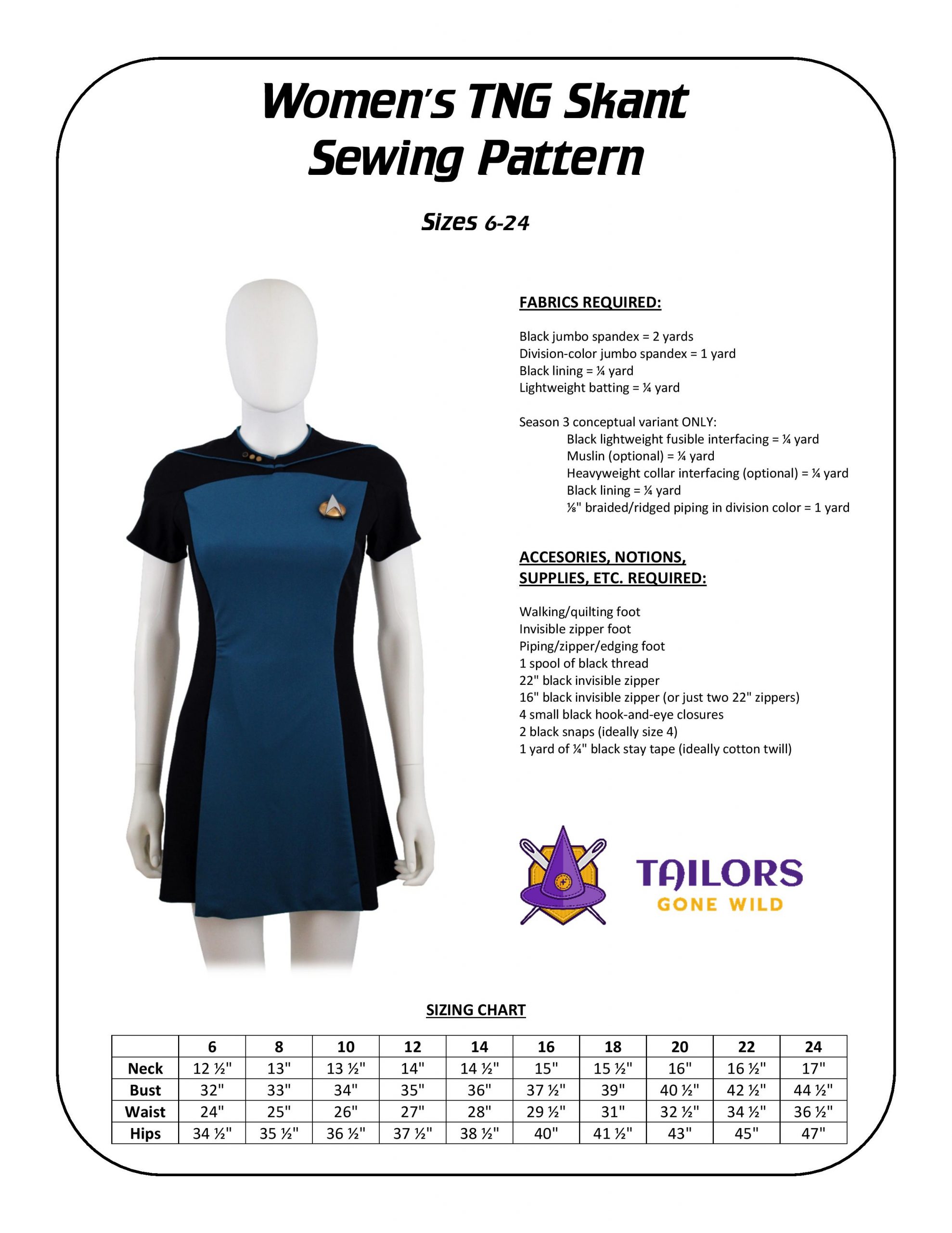 fornærme guide lektie Sewing Patterns - Star Trek Costume Guide