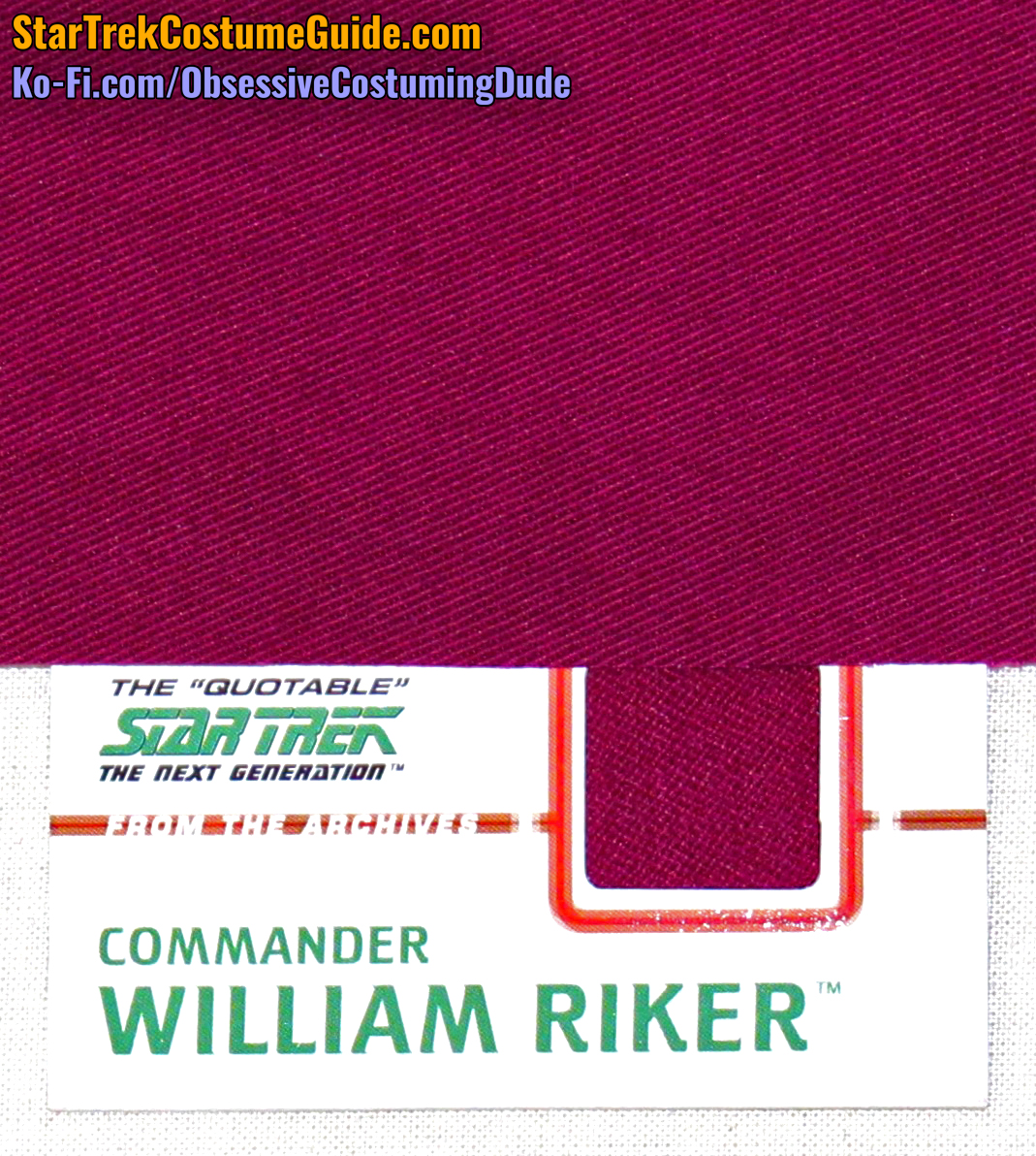 Star Trek uniform fabric - dye recipe
