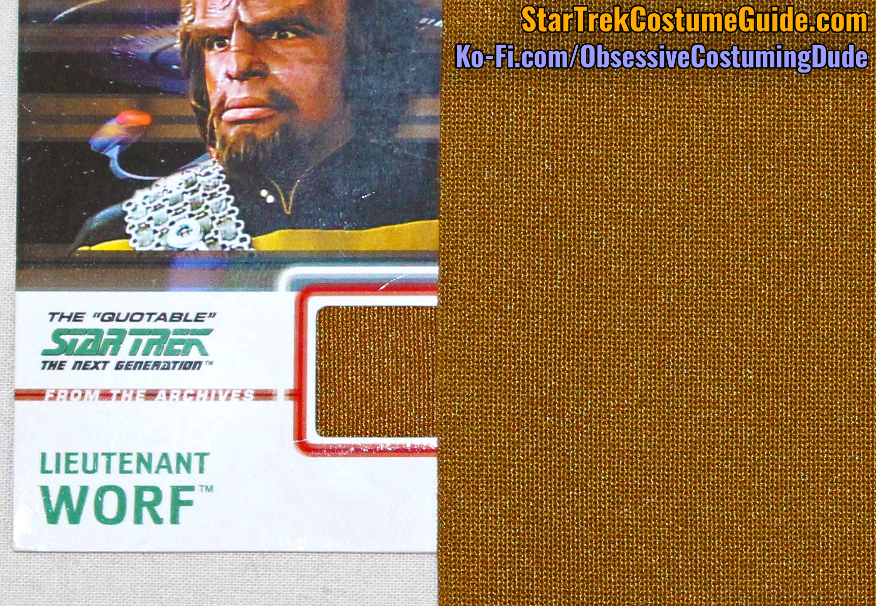 Star Trek uniform fabric - dye recipe