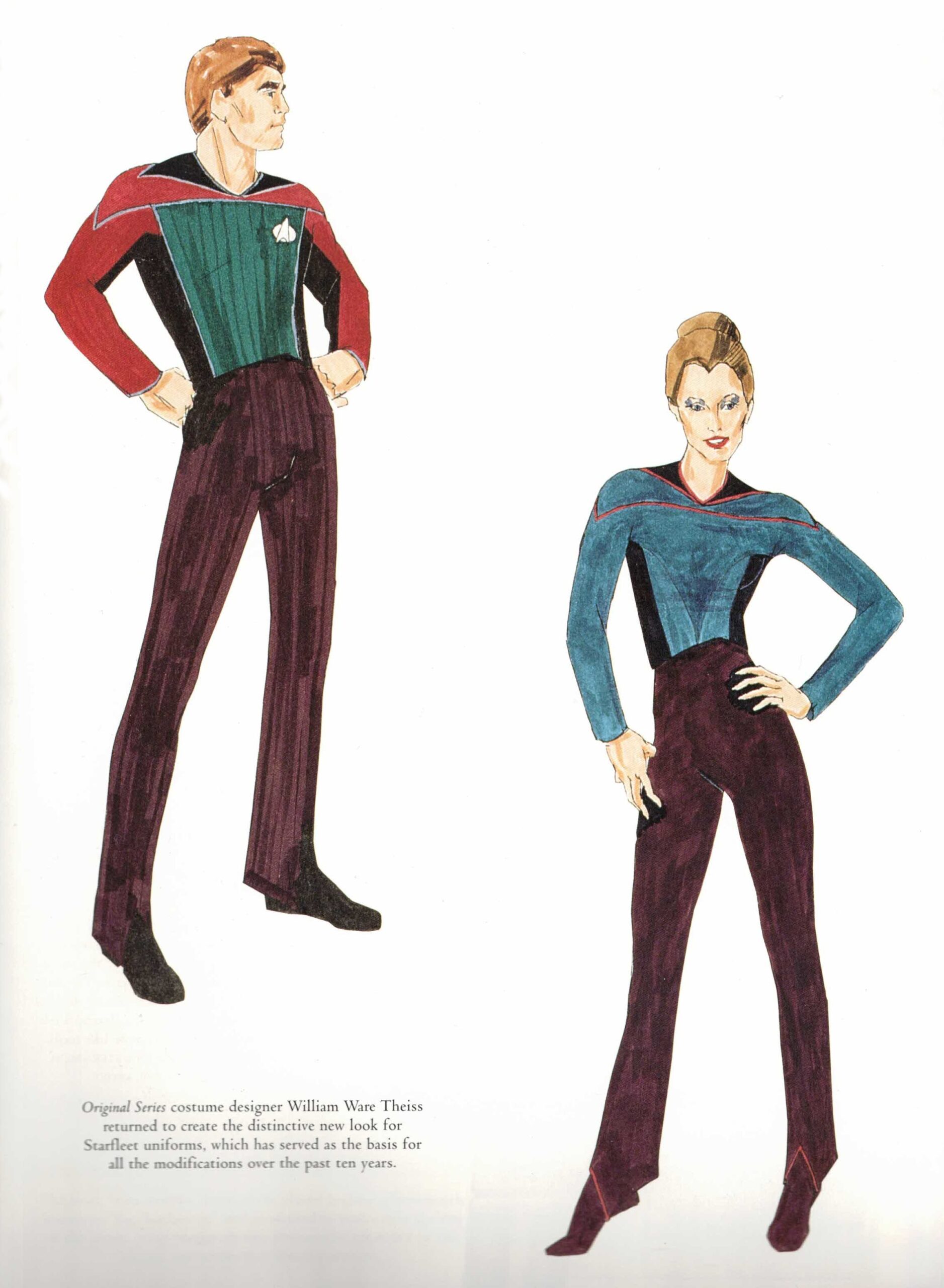 TNG jumpsuit costume sketch - Star Trek Costume Guide
