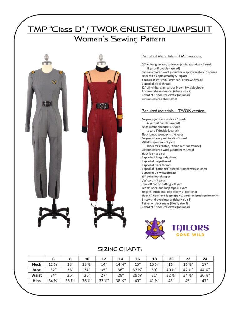 Women's TWOK enlisted jumpsuit sewing pattern - Tailors Gone Wild