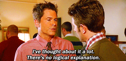 Parks and Rec Chris no logical explanation GIF