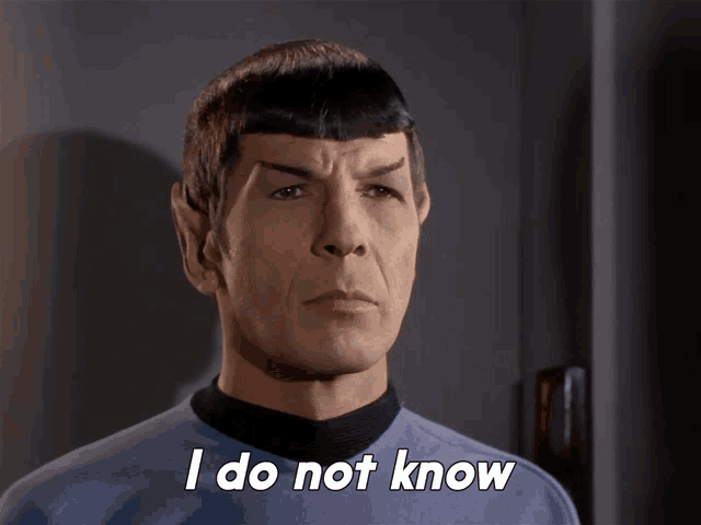 Spock I don't know GIF - Star Trek Costume Guide